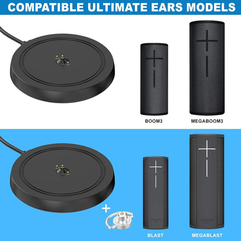 Power Up Charging Dock Compatible with Ultimate Ears UE Boom 3/Megaboom 3/Blast/Megablast(Wall Charger and 5 Feet Cable Included) Black(Not for Bo...
