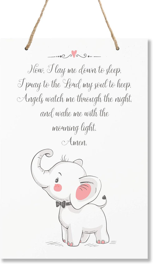 LifeSong Milestones Elephant Wall Decor Decorations Signs for Kids, Bedroom, Nursery Baby’s Boys and Girls Room Toddlers Size 8” x 12” Proudly Mad...