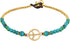 AeraVida Vintage Peace Sign with Green Malachite and Brass Bead Jingle Bell Anklet | Coachella Anklet for Women | Bohemian Peace Sign Anklet...