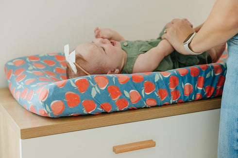 Premium Knit Changing Pad Cover by Copper Pearl: Soft, Stylish, and Universal Fit for All Standard Diaper Changing Pads, Trendy Design Changing Pa...