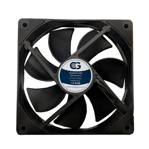 Coolerguys 12vDC Waterproof IP67 Fan (High Speed, 120x25mm)...