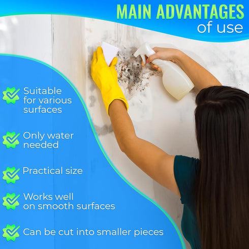 50Pcs Melamine Sponges for Cleaning - 10x6x2cm Magic Eraser Sponge Dish Sponges Kitchen Cleaning Supplies Baseboard Cleaning Tool White - Bathroom...
