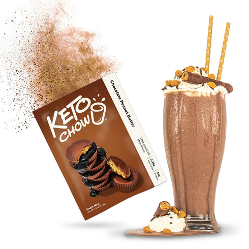 Keto Chow Chocolate Peanut Butter | Keto Meal Replacement Shake Powder | Nutritionally Complete | Low Carb | Delicious Easy Meal Substitute | Prot...