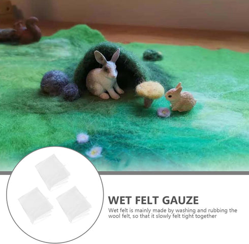 Wakauto Felting Pad 3pcs White Wet Net Felting Handmade DIY Nylon Mesh Cloth Felt Needle Netting Felting Tool for Home Handwork Crafts Materials F...