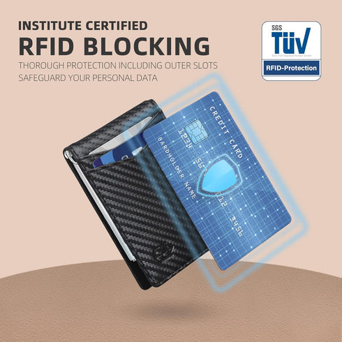 Zitahli Wallet for Men-6 Slots ID Window-Mens Wallets-Slim Wallet Classic Spring Money Clip RFID Blocking-Gift for Men...