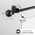 Kenney Chelsea Ball End Window Curtain Rod - Adjustable 28 to 48 Inches, Extendable Set, Black...