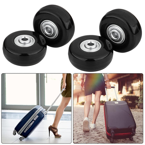 OCGIG 45mm x 18mm Set of 4 Luggage Suitcase Replacement Wheels Rubber Swivel Caster Wheels Axles Repair Kit...