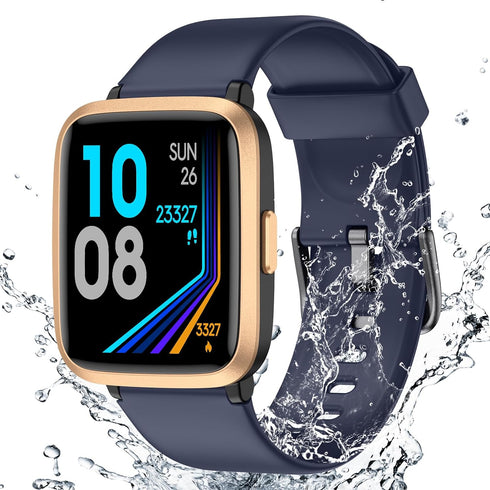 Fitness Tracker Watch with Heart Rate Monitor, Activity Tracker with Pedometer, Sleep Monitor, Calories & Step Counter, 5ATM Waterproof Smart Watc...