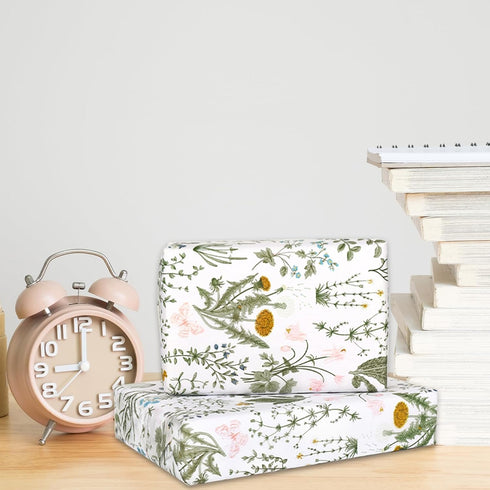 JarThenaAMCS 100 Sheets Vintage Wildflower Tissue Paper Wild Floral Art Tissue Spring Wrapping Paper for Birthday Wedding DIY Crafts Gift Packing,...