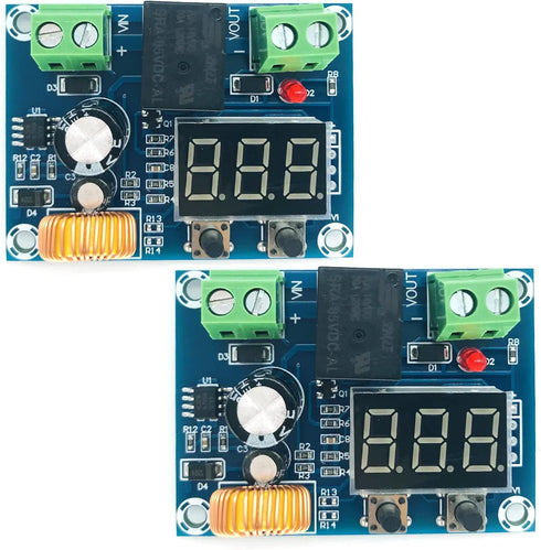 12-36V Low Voltage Digital Protector Disconnect Switch Cut Off Lithium Battery Over Discharge Protection Module Pack of 2......
