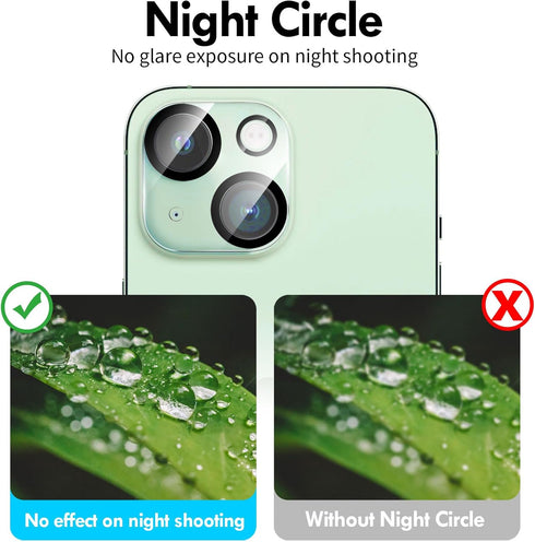 Xfilm Camera Lens Protector Compatible for iPhone 15 ?15 Plus, 9H Hardness Tempered Glass Camera Cover, Ultra HD, Anti-Scratch, Easy to Install, C...