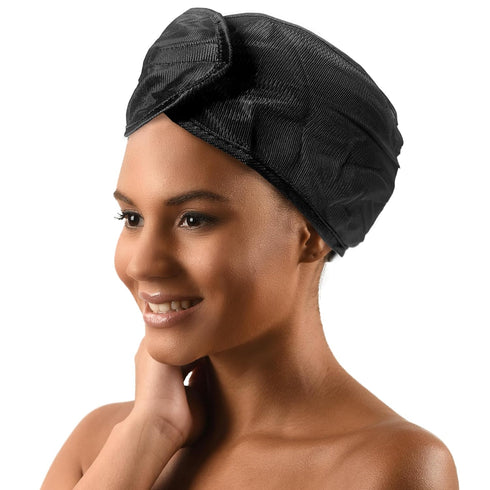DONNA Silky Satin Hair Wrap, Luxurious Head Wraps for Black Women, Premium Silk Hair Wrap for Nighttime Protection and Style Black Satin Headband,...