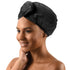 DONNA Silky Satin Hair Wrap, Luxurious Head Wraps for Black Women, Premium Silk Hair Wrap for Nighttime Protection and Style Black Satin Headband,...
