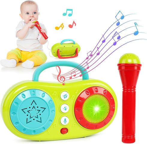 Baby Karaoke Machine Toy for Kids 12-18 Months, Singing Microphone Toy for 1 2 3 4+ Year Old Boys Girls, Toddler Music Player Learning Toy with 5 ...