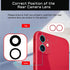 2 Sets for iPhone 11 Red Back Camera Lens Bracket Replacement with Double Sided Adhesive for iPhone11 Rear Camera Glass Lens Frame Kit with Assemb...