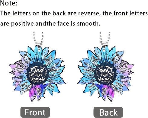 Flower Car Rearview Mirror Accessories, Creative Car Hanging Ornament, Unique Christian Jesus Car Pendant Charms for Home Decoration Keepsake Chri...