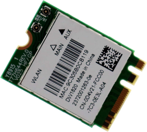 DW1820 802.11ac 867Mbps M.2 WLAN WiFi Adapter Wireless Card w/BT 4.1 for Dell Laptops Qualcomm QCNFA344A Windows 7/8/10 D4V21 0D4V21......