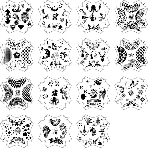 Bowitzki Reusable Face Paint Stencils for Body Art Painting Halloween Party Makeup Temporary Tattoos Stencils (Animal Print)...