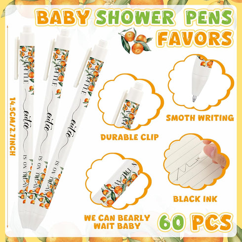 60 Pcs Baby Shower Pens Party Favors Gifts Bulk for Guests Girls Boys Games Neutral Gender Reveal Favors Baby Shower Prizes Souvenirs Keepsakes Gi...