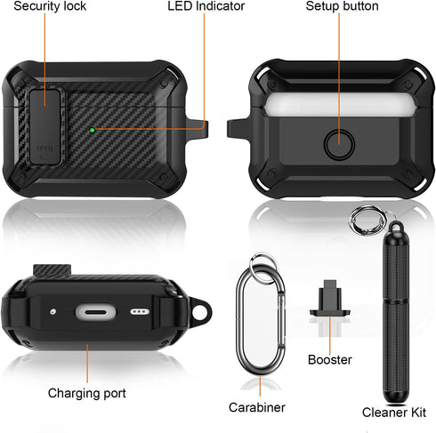 Lopnord for Airpod Pro Case Cover with Cleaner Kit, Compatible with Airpods Pro 2nd Generation Case/1st Generation (2023/2022/2019), Shockproof Lo...