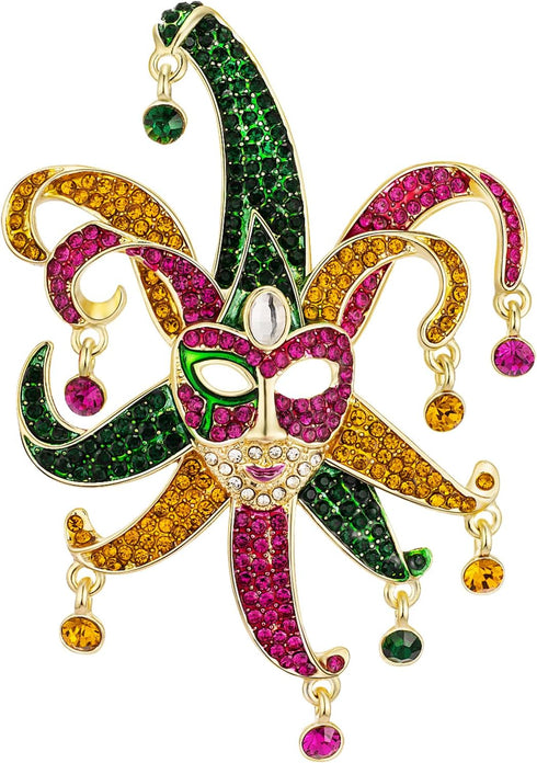 Mardi Gras Brooches for Women, Mardi Gras Pins, Large Mardi Gras Masks Brooch Pins for Women Fashion, Mardi Gras Accessories for Women, B06A...