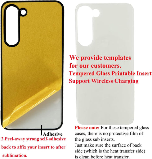 JUSTRY 5PCS Sublimation Blanks Phone Case Bulk Covers Compatible with Samsung Galaxy S23 5G, Support Wireless Charging, Easy to Sublimate DIY, 2 i...