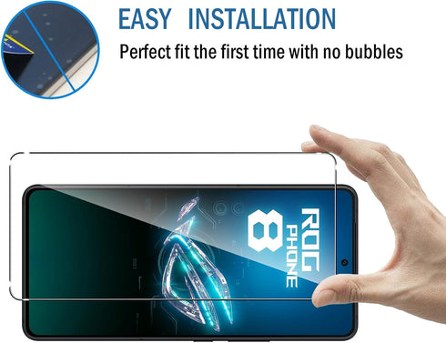 2 Pack Compatible with Asus ROG Phone 8 Pro 5G/ROG Phone 8 Screen Protector,Full Coverage 9H Tempered Glass Film,HD Clear Scratch Resistant,Bubble...