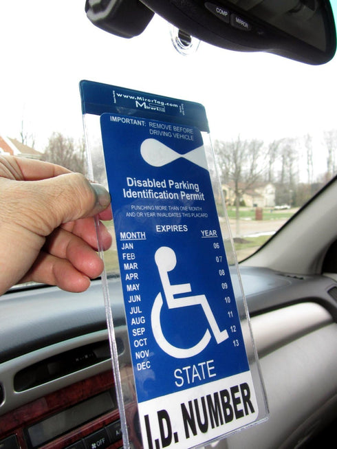 2 MirorTag Silver by JL Safety - Easily Display & Put Away a Handicapped Parking Placard. Strong Hook high Heat Rated. Magnetically snap The Holde...