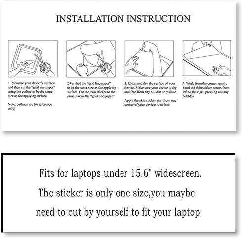 Laptop Skin Sticker Decal,13.3" 14" 15" 15.4" 15.6 inch Laptop Universal Vinyl Skin Sticker Cover,Dustproof Waterproof Reusable Art Decal Protecto...