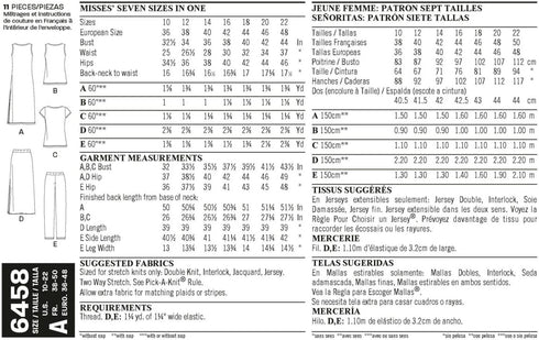 NEW LOOK Patterns Misses' Easy Knit Separates A (10-12-14-16-18-20-22) 6458...