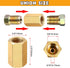 3/8 Inch-24 Threads Brake Line Fittings Assortment for 3/16 Inch Tube set of 2(8 Unions, 16 Nuts)...