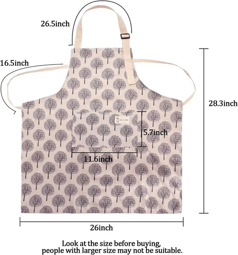 Syhood 2 Pack Aprons with 2 Pocket for Women Men Soft Linen Adjustable Bib Kitchen Cooking Apron for Chefs, Waiters, Baking(Brown Stripes Style)...