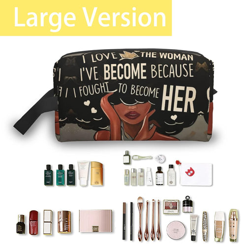 Makeup Bag for Women, Black Girl Stuff, Gifts for Black Women, Travel Size Products for Women, Sister Bags for Black Women, Black Women Makeup Bag...