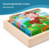 Wooden Animals Block Puzzles for Kids Ages 2-4 with Book, Jigsaw Puzzles Preschool Learning Educational Interactive Toys Gift for Boys Girls, Wood...