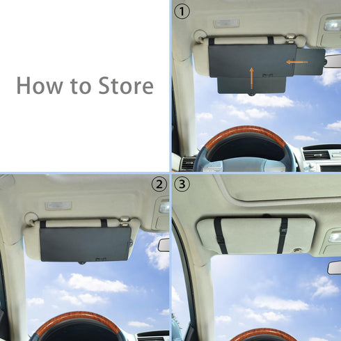 Car Visor Anti-Glare Sunshade Extender for Front Seat Driver or Passenger - 1 Piece...