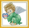 Amiiba Stamped Cross Stitch Kits, Angel Baby Boy Blue Heart DIY 11CT 13.3x12.9 inch (Baby Boy)...