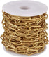 Pandahall 16.4 Feet 304 Stainless Steel Paperclip Chains Necklace Golden Plated 17x7x1.6mm Unwelded Strong Oval Cable Chains Links with Spool for ...