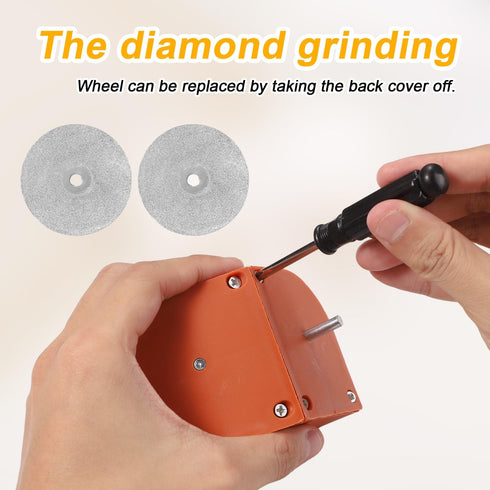 Multipurpose Drill Bit Sharpener, 4.25x2.6x0.94in Power Drill Bit Sharpeners Drill Bit Grinding Sharpener Tool with 3 Drill Bit Supports 2 Extra G...