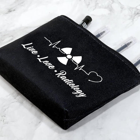 G2TUP Radiologic Technologists Gift X-Ray Tech Cosmetic Makeup Bag Live Love Radiology Radiographer Organizer (Live Love black)...
