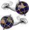 HAWSON Rotatable Navy Blue Globe Cufflinks for Man Shirts....