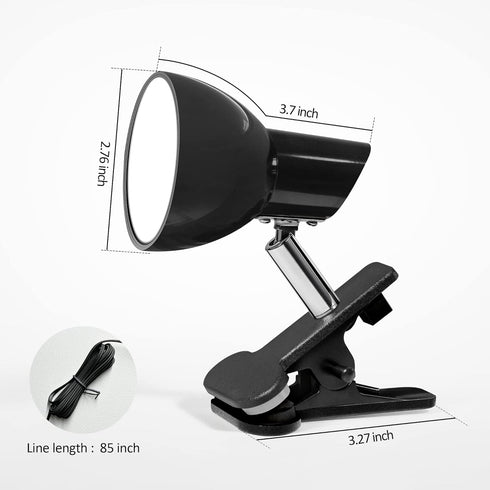 Clamp Light, Super Bright Clip Lamp for Book Reading in Bed Headboard Light, Easy to Attach Illumination Powerful Small Compact Clamp Lamp Black...