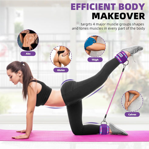 Ankle Resistance Bands with Cuffs, Ankle Bands for Working Out?Resistance Bands for Leg Butt Training Workout Equipment for Kickbacks Hip Gluteus ...