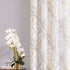 FMFUNCTEX Linen Semi Sheer Curtains for Bedroom, Yellow White Curtains 45 Inches Long for Living Room, Grey Tree Branch Print Curtain Light Filter...