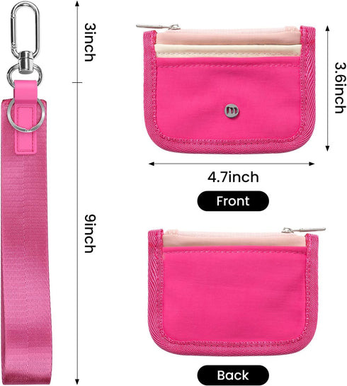 Mum's memory Slim Minimalist RFID Wallet Card Holder for Men & Women,Zippered front and rear 5-pocket wallet Card Holder Match Wristlet Keychain...