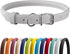 CollarDirect Rolled Leather Dog Collar, Soft Padded Round Puppy Collar, Handmade Genuine Leather Collar Dog Small Large Cat Collars 13 Colors (18-...