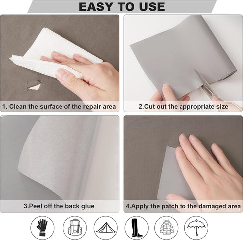 8 Pieces 7.87 x 5.9 inch Nylon Repair Patches Nylon Fabric Patch Self-Adhesive Nylon Repair Tape Waterproof Lightweight Repair Patches Repair Patc...