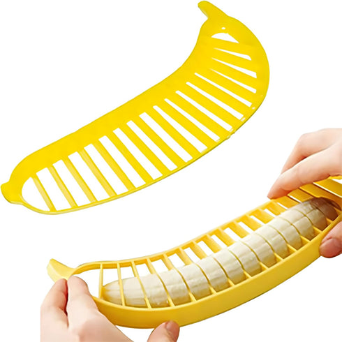 Guyuyii Banana Slicer – Safe, Easy Kitchen Gadget for Kids and Adults | Get 18 Even Slices in Seconds | Perfect for Fruit Salad, Cereal and Desser...