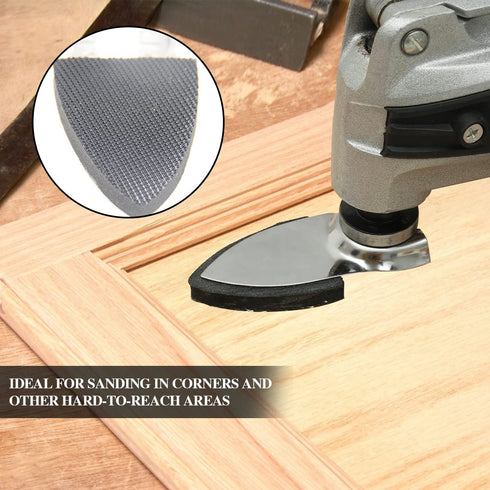 10Pcs Oscillating Tool Detail Sanding Pads Kit, 4Pcs Triangle Sanding Pads and 6Pcs Finger Sanding Pad, for Oscillating Tool Wood/Plaster Other Su...