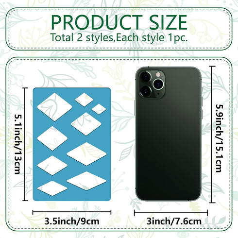 GORGECRAFT 2 Styles Teardrop Earring Template Reusable Diamond Jewelry Shape Templates Geometric Stencils Leather Earring Acrylic Cutting Stencil ...