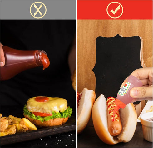 RAYNAG 6 Pack Mini Squeeze Ketchup Bottles, 25ml Ketchup and Mustard Bottles for Lunch Bento Box Accessories...